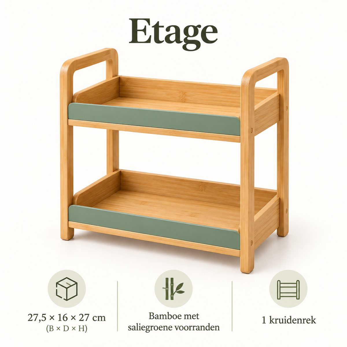 Etage — bamboe kruidenrek met 2 niveaus
