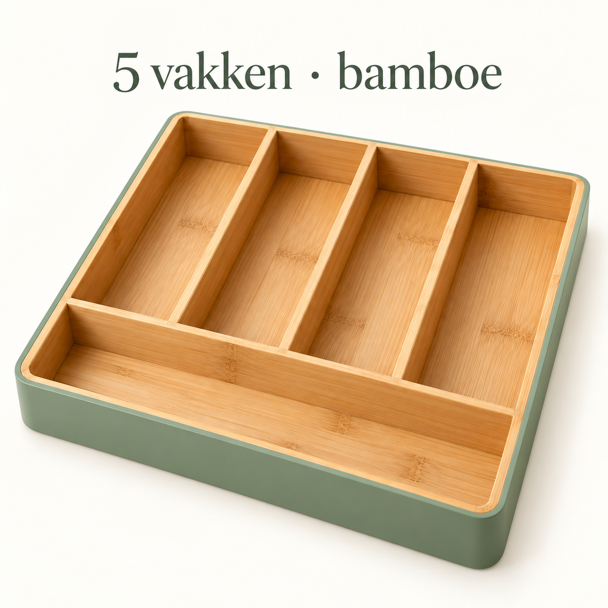 Vak — bamboe bestekbak met 5 vakken