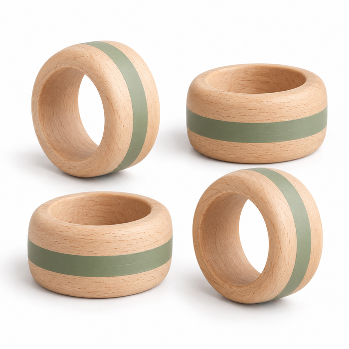 Cirkel — houten servetringen, set van 4