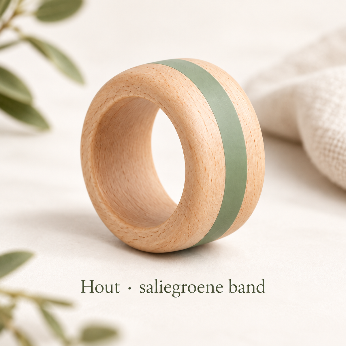 Cirkel — houten servetringen, set van 4